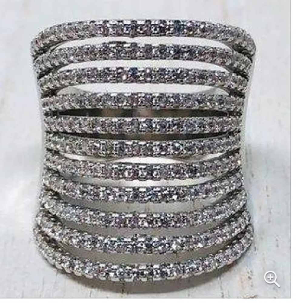 SWAROVSKI* crystal 18K GP cocktail ring, size approx 7.5, NWOT